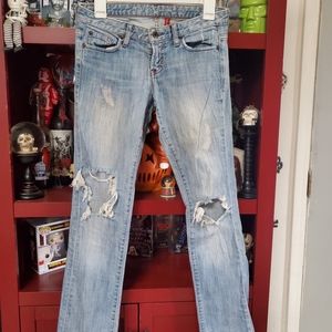 Guess Destroyed Hip Hugger Jeans